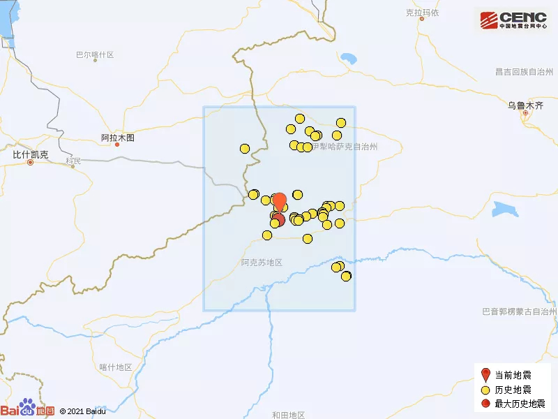 新疆阿克蘇地區拜城縣發生31級地震