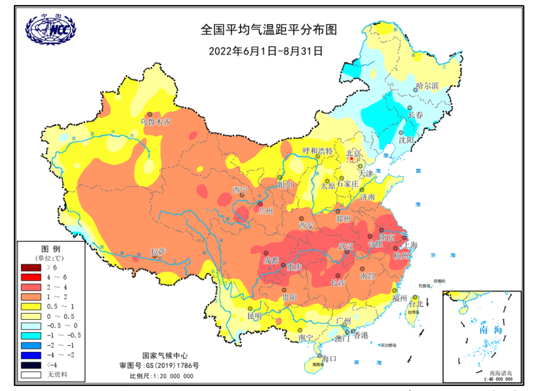 国家气候中心今夏总体温高雨少全国平均气温为1961年以来历史同期最高